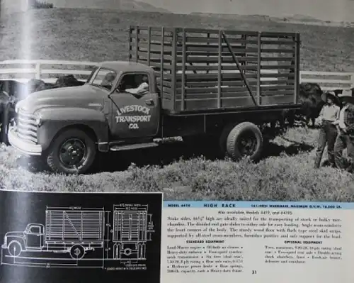 Chevrolet Trucks Modellprogramm 1950 Lastwagenprospekt (4246)