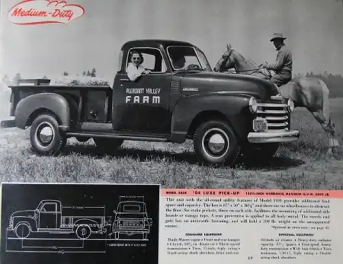 Chevrolet Trucks Modellprogramm 1950 Lastwagenprospekt (4246)