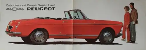 Peugeot 404 Cabriolet Coupe Super Luxe Modellprogramm 1967 Automobilprospekt (4296)