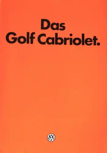 Volkswagen Golf Cabriolet Modellprogramm 1982 Automobilprospekt (4298)