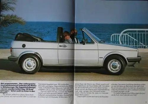 Volkswagen Golf Cabriolet Modellprogramm 1982 Automobilprospekt (4298)