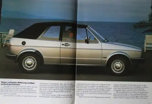 Volkswagen Golf Cabriolet Modellprogramm 1982 Automobilprospekt (4298)