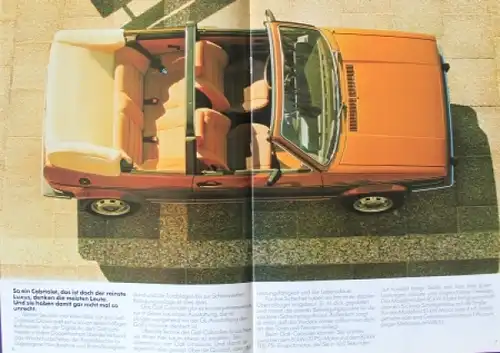 Volkswagen Golf Cabriolet Modellprogramm 1982 Automobilprospekt (4298)