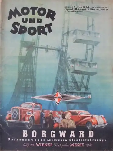 "Motor & Sport" Motor-Zeitschrift Pössneck 1941 Ausstellungsheft (4383)