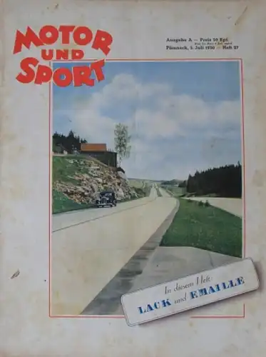 "Motor & Sport" Motor-Zeitschrift Pössneck 1930 (4397)