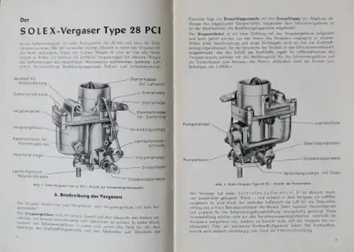 Solex Vergaser Fallstrom Type 28 PCI 1955 Zubehörprospekt (4425)