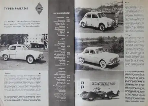 Renault Modellprogramm 1958 "Tatsachen über Renault" Automobilprospekt (4443)