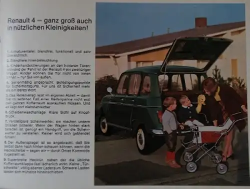 Renault 4 Modellprogramm 1970 Automobilprospekt (4459)