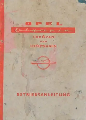 Opel Olympia Caravan Lieferwagen 1958 Betriebsanleitung (4498)