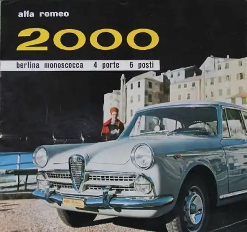 Alfa Romeo 2000 Berlina Monoscocca 1959 Automobilprospekt (4582)