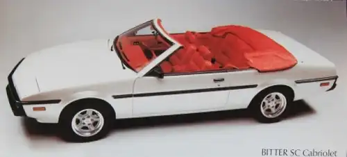 Bitter Opel SC Coupe Cabriolet Modellprogramm 1985 Automobilprospekt (4570)