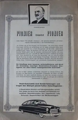Nash Modellprogramm 1951 "Pionier bleibt Pionier" Automobilprospekt (4608)