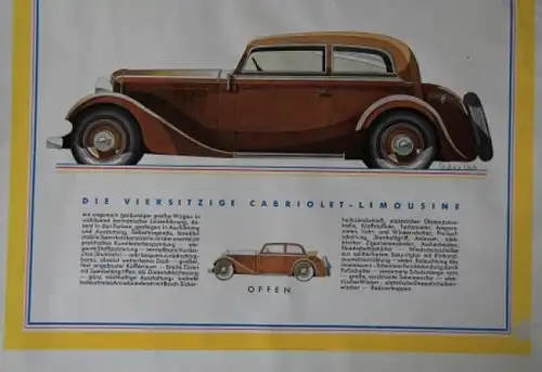 DKW Sonderklasse Modellprogramm 1933 Reuters Automobilprospekt (4635)