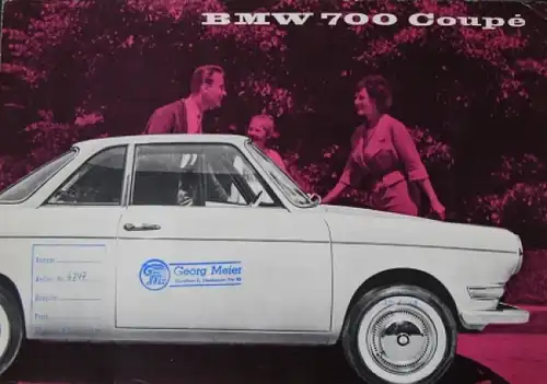 BMW 700 Coupe Modellprogramm 1959 Automobilprospekt (4728)