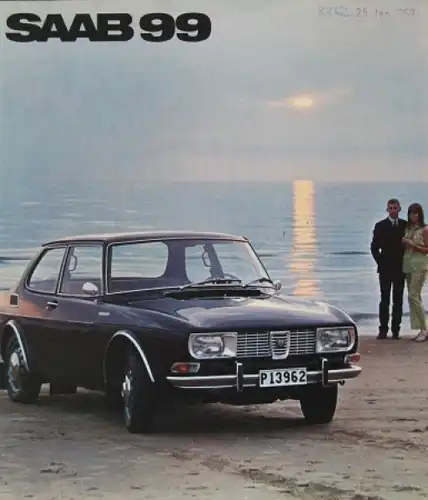 Saab 99 Modellprogramm 1968 Automobilprospekt (4747)