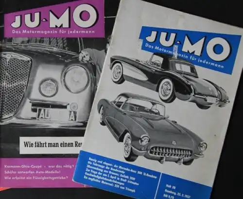 "Ju-Mo - Das Motormagazin für Jedermann" 1957 Motor-Zeitschriften zwei Ausgaben (4763)