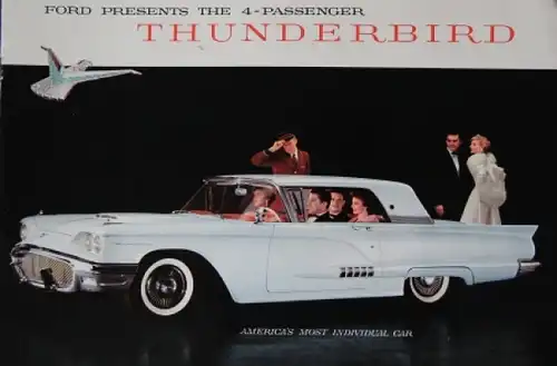 Ford Thunderbird Modellprogramm 1958 "The 4-Passenger" Automobilprospekt (4791)