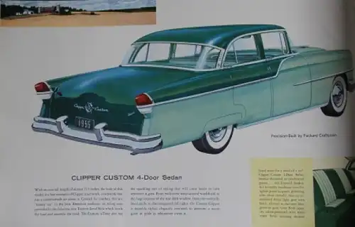Packard Clipper Modellprogramm 1955 Automobilprospekt (4796)
