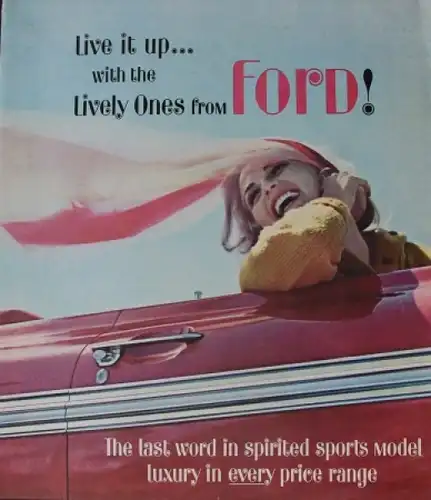 Ford Modellprogramm 1962 "Live it up..." Automobilprospekt (4812)