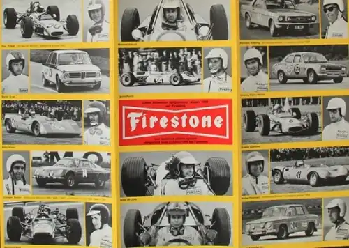 Firestone 1969 "Diese Schweizer Fahrer siegen" Reifen-Prospekt (4883)