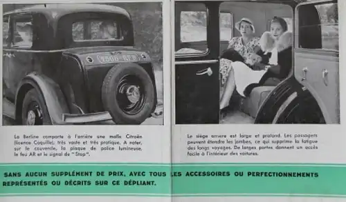 Citroen 8 CV Modellprogramm 1933 Automobilprospekt (4921)