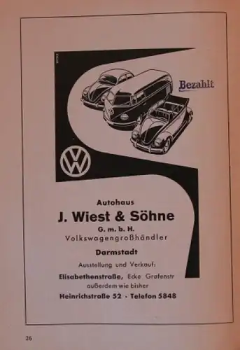 "Dreieck-Rennen" Dieburg April 1954 Rennprogramm (4974)