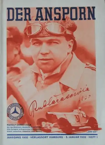 Caracciola "Der Ansporn" 1932 Motorsport-Magazin (5037)