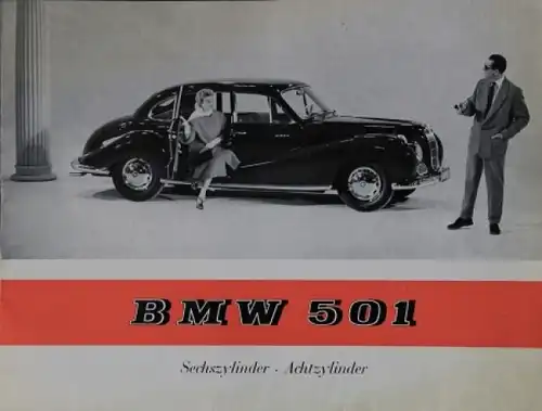 BMW 501 Modellprogramm 1955 Automobilprospekt (4997)