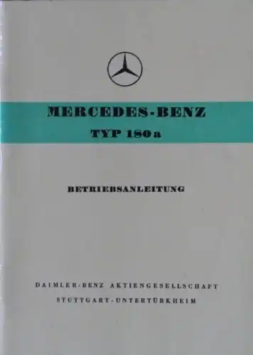 Mercedes-Benz 180a 1958 Betriebsanleitung (5067)