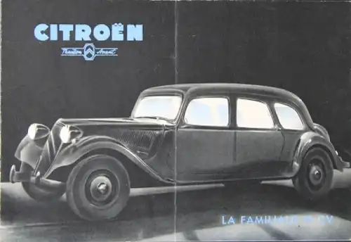 Citroen 11 CV Traction Avant Familiale Modellprogramm 1954 Automobilprospekt (5103)