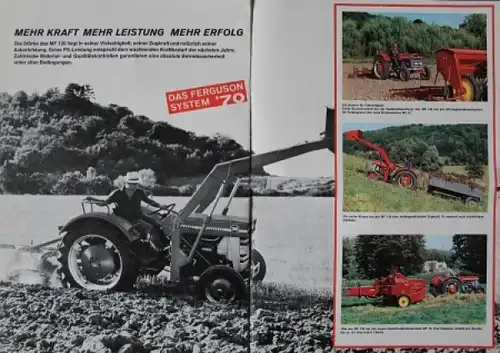 Massey-Ferguson MF 130 Modellprogramm 1964 "Der starke Alleinschlepper" Traktorprospekt (5164)