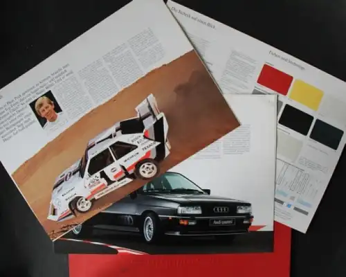 Audi Quattro 20V Modellprogramm 1990 Automobilprospekt-Mappe (5360)