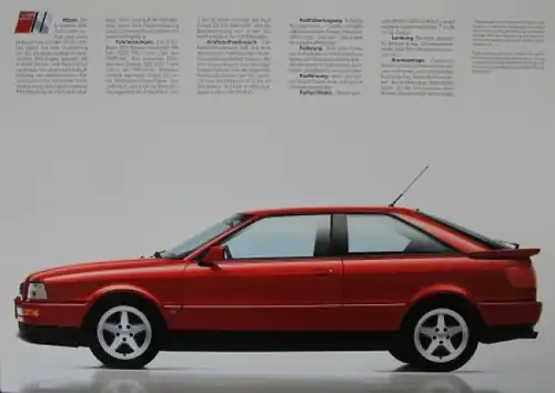 Audi Modellprogramm 1990 "Das Audi Coupe S2" Automobilprospekt-Mappe (5363)