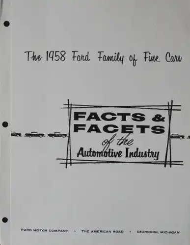 Ford Modellprogramm 1958 "Family of fine cars - Facts & Facets" Automobilprospekt (5392)