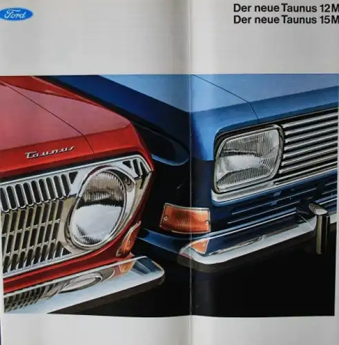 Ford Taunus 12 M + 15 M Modellprogramm 1966 "Der neue Taunus" Automobilprospekt (5396)