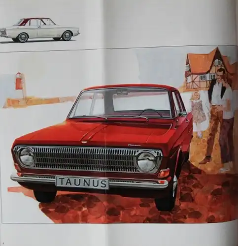 Ford Taunus 12 M + 15 M Modellprogramm 1966 "Der neue Taunus" Automobilprospekt (5396)