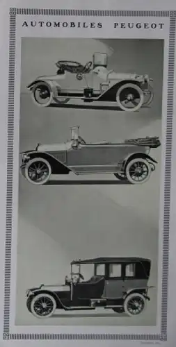Peugeot Modellprogramm 1913 Automobilprospekt (5578)