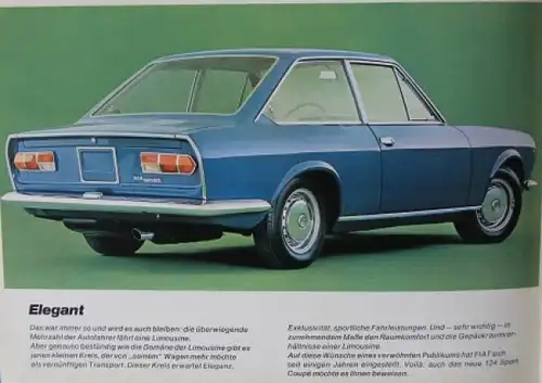 Fiat 124 Sport Coupe Modellprogramm 1969 Automobilprospekt (5617)