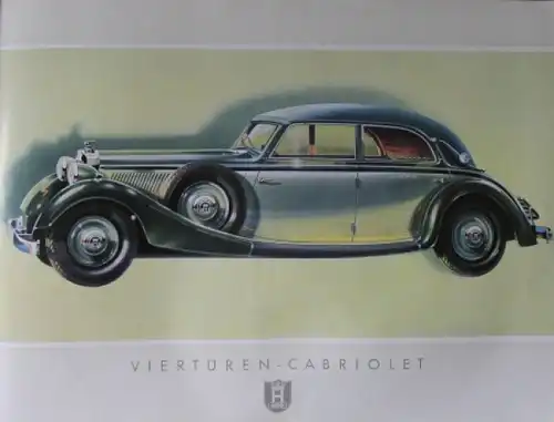 Horch 3,5 Liter V-8 Zylinder Modellprogramm 1937 Automobilprospekt (5650)