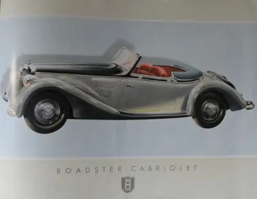 Horch 3,5 Liter V-8 Zylinder Modellprogramm 1937 Automobilprospekt (5650)