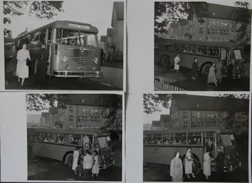 Büssing-NAG Bus im Einsatz 1955 vier Originalfotos (5750)