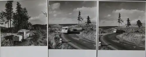 Büssing-NAG Bus auf Reisen durch Südfrankreich 1955 drei Originalfotos (5757)