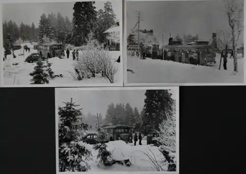 Büssing-NAG Bus 6000 T im winterlichen Harz 1954 drei Werksfotos (5782)