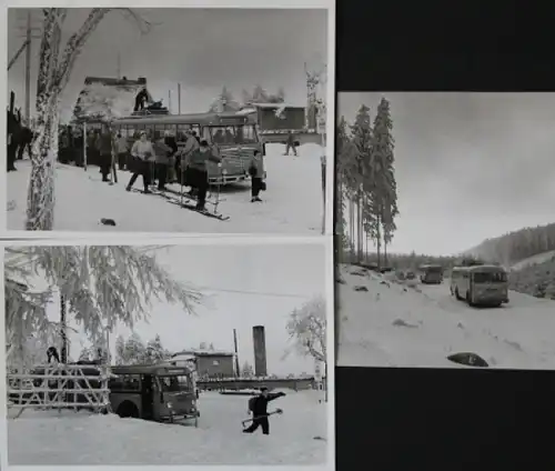 Büssing-NAG Bus 6000 T im winterlichen Harz 1955 drei Werksfotos (5786)