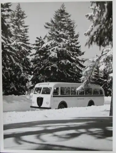 Büssing-NAG 5000 T Deutsche Post im winterlichen Harz 1949 Werksfoto (5807)
