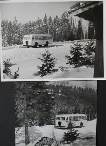Büssing-NAG Bus Typ 5000 T im Harz 1949 zwei Werksfotos (5809)