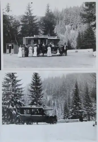 Büssing-NAG Bus im Harz 1910 zwei  Original Werksfotos (5815)