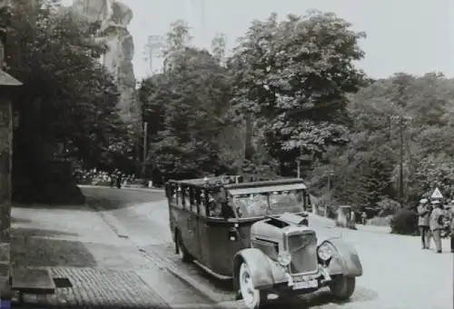 Henschel Bus 125 PS auf Ausflugsfahrt 1930 Originalfoto (5818)