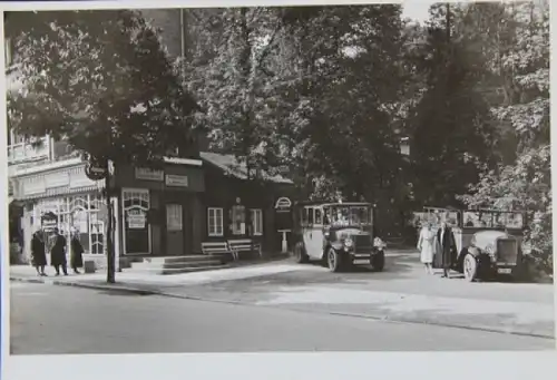 Mercedes-Benz Ausflugswagen vor Casino im Harz 1929 Originalfoto (5825)