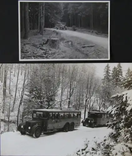 Büssing-NAG Busse auf Reisen 1928 zwei Originalfotos (5832)